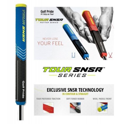 Golf Pride SNSR STRAIGHT 104 Putter Grip - Black/Blue