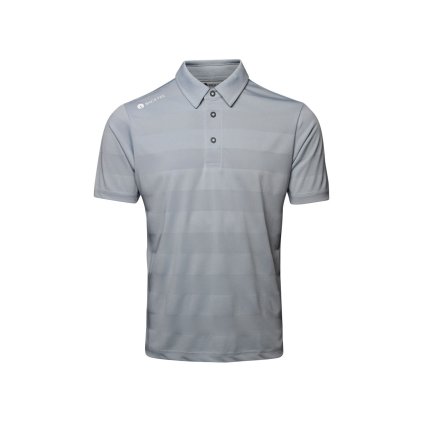 BACKTEE Mens Jacquard Pánské Golfové Polo Tričko, Šedé