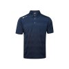 BACKTEE Mens Jacquard Pánské Golfové Polo Tričko, Tmavě Modré
