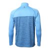 BACKTEE Mens Melange Zipneck Baselayer, Malibu blue