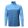 BACKTEE Mens Melange Zipneck Baselayer, Malibu blue