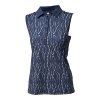 BACKTEE Ladies Printed QD UV Polo Top, Navy