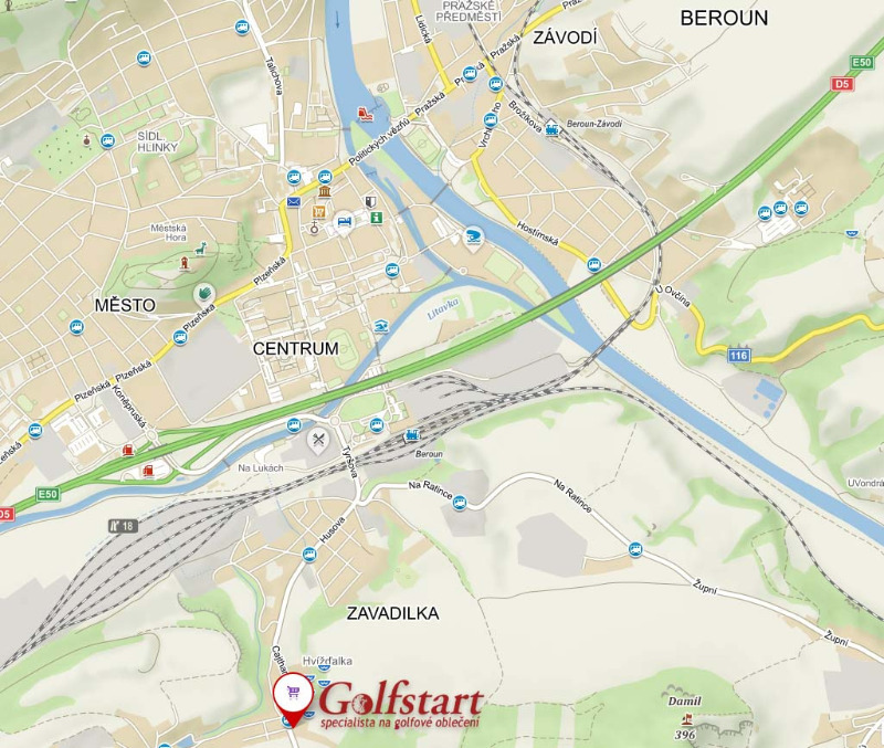Mapa golf shopu