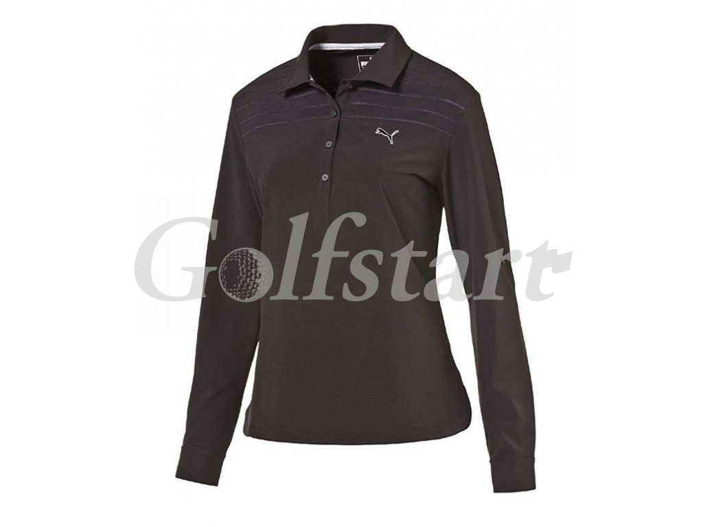 Puma Sport Woven dámské golfové tričko s dlouhým rukávem černé