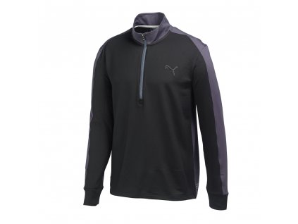 Puma Tech 1/4 Zip Popover golfová mikina černo antracitová