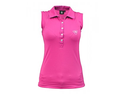 Tony Trevis dámské golfové tričko bez rukávů -swarovski pink