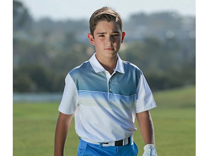 Puma junior Road Map golfové tričko bílo/modré
