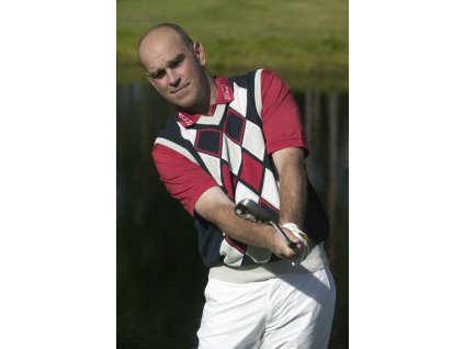 BackTee pánská golfová vesta tmavomodrá s kosočtverci