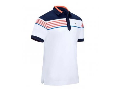 Callaway Stripe Chest pánské golfové tričko bílo modré