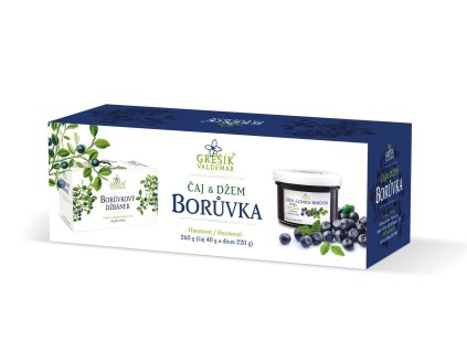 Čaj a extra džem BORŮVKA - dárkové balení 260g