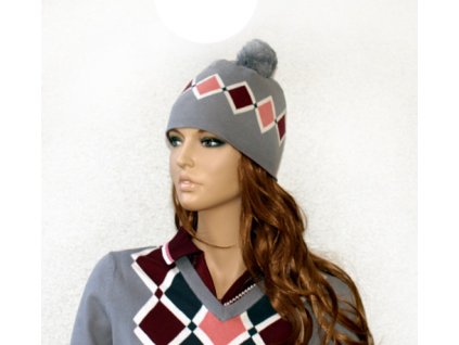 vyr dl 6 1 564 1 backtee damska zimni cepice seda s kostkami