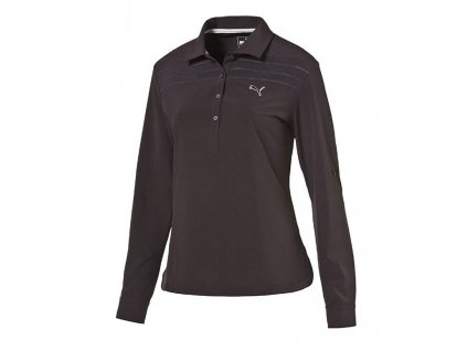 Puma Sport Woven dámské golfové tričko s dlouhým rukávem černé