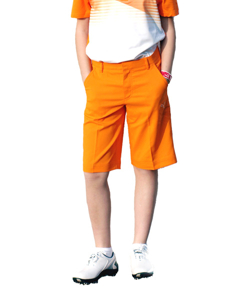 Puma junior golfové kraťasy oranžové 128