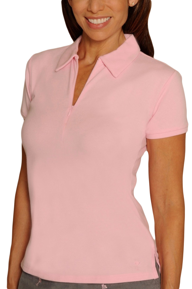 Golftini dámské golfové tričko Zipper light pink S
