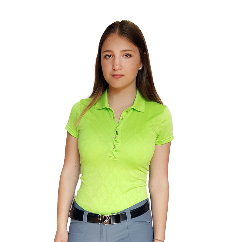 Tony Trevis dámské golfové tričko zelené s kosočtverci XS