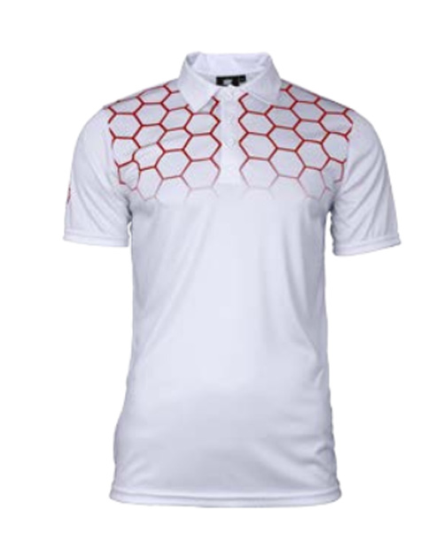 Pánské golfové tričko bílé s červenými dimply Tony Trevis XL