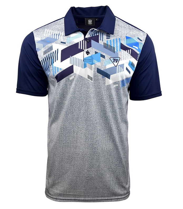 Tony Trevis pánské golfové tričko variace modré L