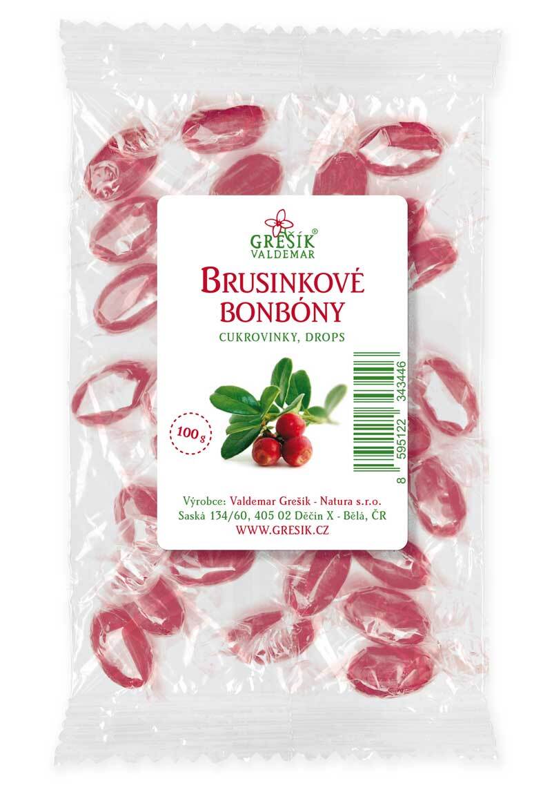 Brusinkové bonbony s medem 100g