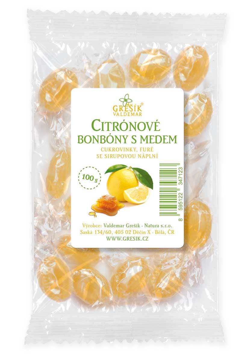 Citronové bonbony s medem 100g