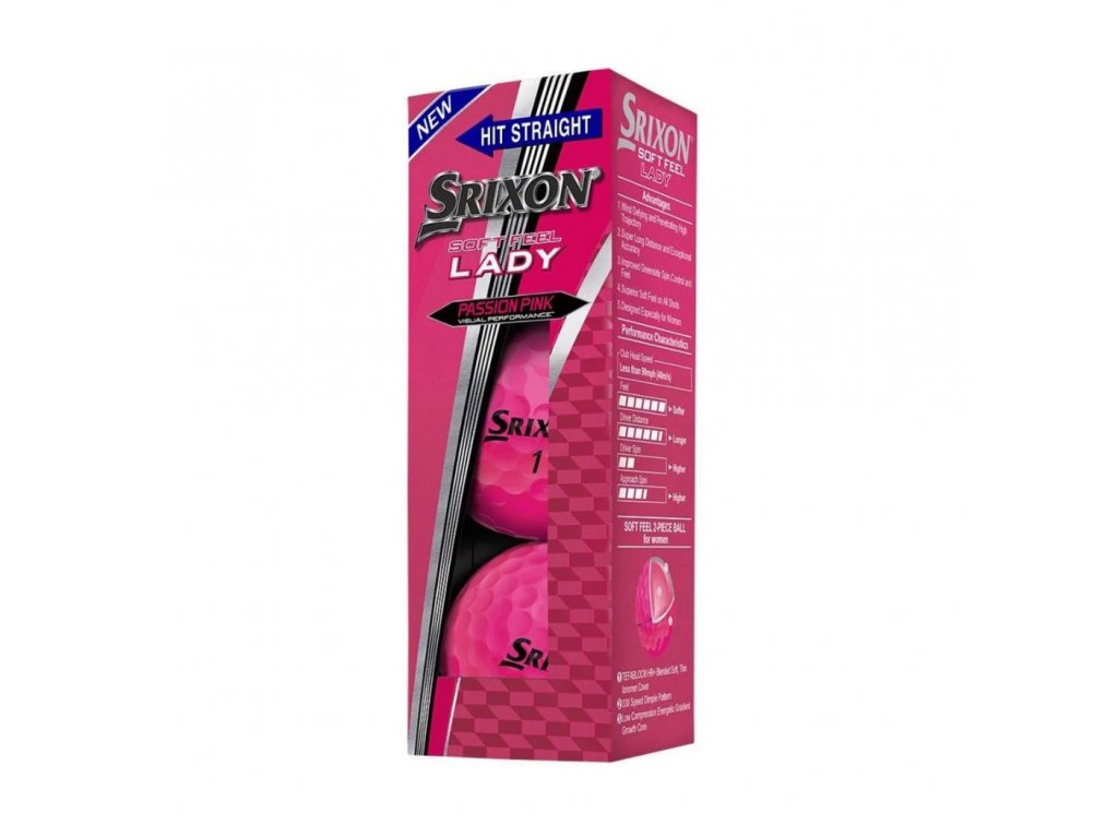 Srixon Soft Feel LDS golfové míčky růžové 3ks