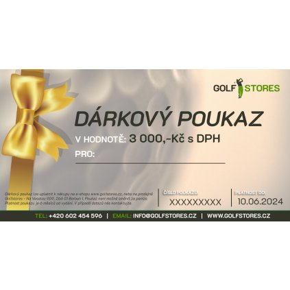 Dárkový poukaz Golfstores 3000