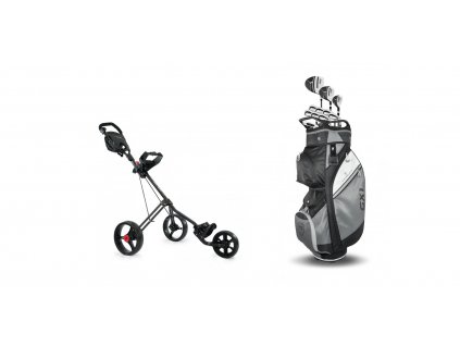 Masters 5 Series 3 Wheel golfový vozík + Masters GX1 pánský golfový set