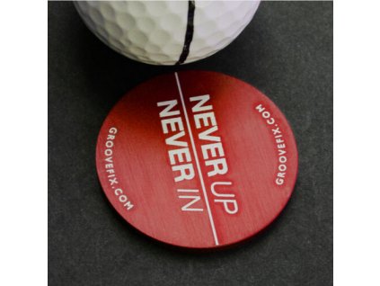 GrooveFix Big ball marker golfové markovátko never up červené