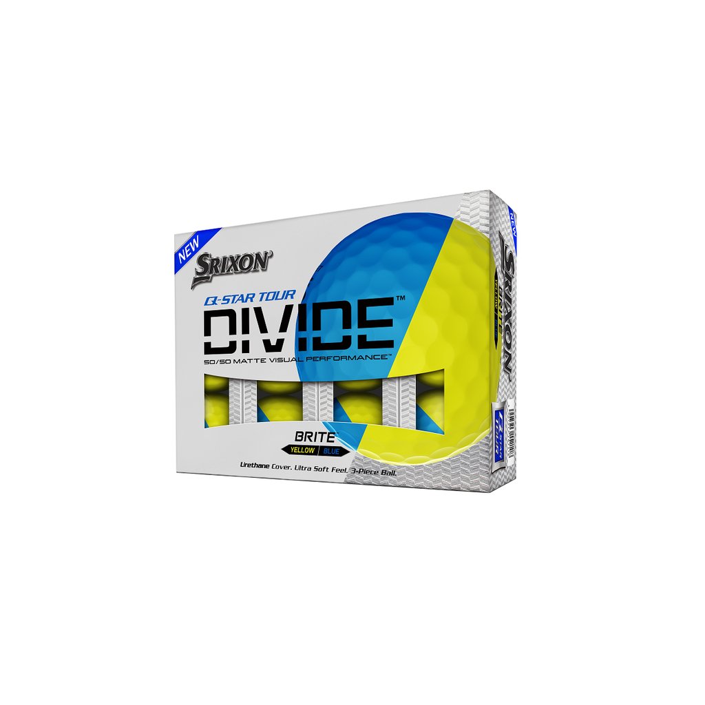 Piłki golfowe Srixon Q-Star Tour Divide żółto-niebieskie