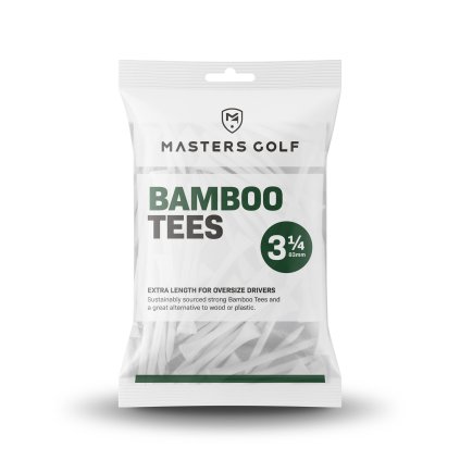 Zestaw drewnianych podstawek golfowych Masters Bamboo Tees 3 1/4 83 mm, białe, 15 sztuk
