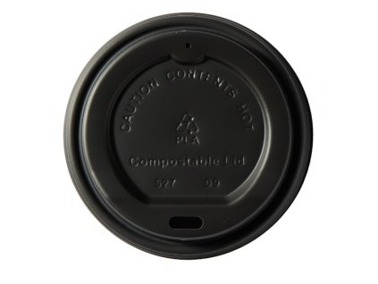 Černé víčko z CPLA, pro 200-250ml kelímek, 100ks