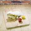 vegware concept sheets vggsh2 cuban sandwhich wrapped board sauce above MEDIUM