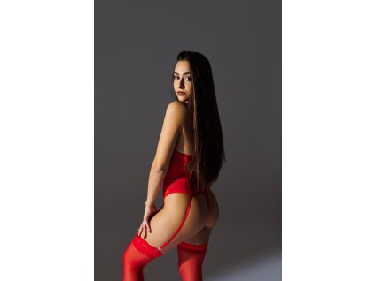 Elegantní Červený Set s Podvazky