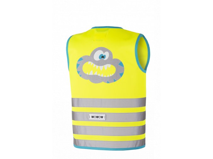 WOWOW Dětská reflexní vesta CRAZY MONSTER YELLOW (Velikost XS (šířka 36 cm, délka 41 cm) - doporučeno do 4 let.)