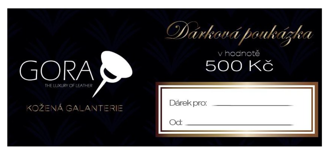 Dárkové poukazy na koženou galanterii GORA