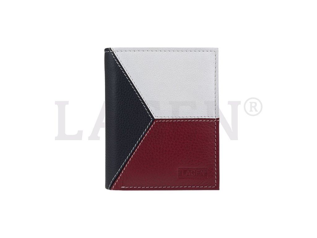 Pánská kožená peněženka Lagen 5114 Multicolor - Česká vlajka