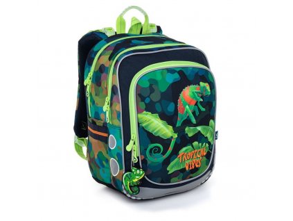 Školní batoh s chameleony ENDY 22055 - dvoukomorový