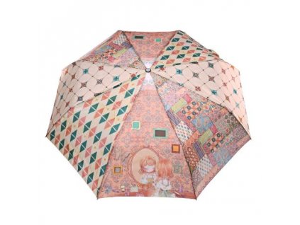 Dámský automatický deštník Sweet & Candy P-018-22C-D - oranžový/vzor