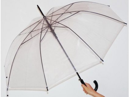 Dámský deštník holový vystřelovací Derby - průhledný  77254