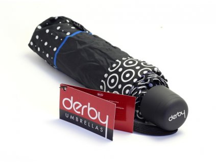 Dámský skládací deštník Derby 700165PL - černý/modrý  700165PL