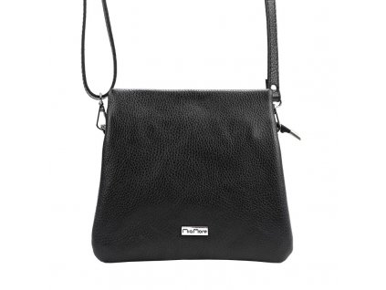 Dámská kožená elegantní crossbody kabelka MiaMore 01-022 DOLLARO – černá