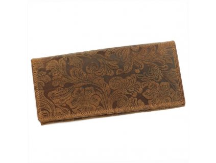 Velká dámská kožená peněženka Wild L651 – hnědá