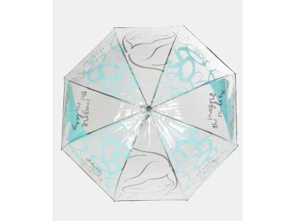 Dámský holový vinylový deštník Anekke Heartbeat 39473-214 - tyrkysový