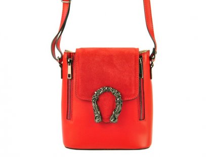 Dámská kožená stylová malá crossbody kabelka Patrizia Piu 01-63 - červená
