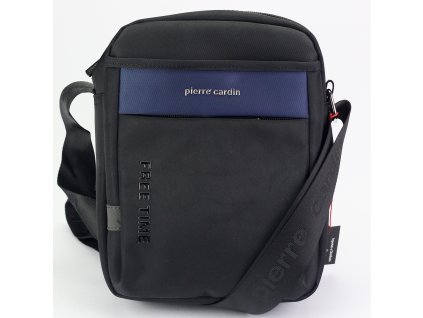 Pánská crossbody z polyesteru Pierre Cardin 1701 ALAN09 - černá/modrá