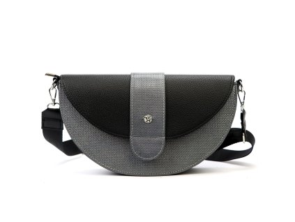 Dámská designová kabelka z eko kůže Gregorio SPP334 SHINY HOLO - černá/stříbrná