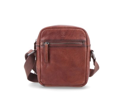 Pánská kožená crossbody taška 2214 Poyem KO - světle hnědá