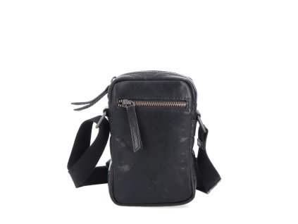 Unisex kožená mini crossbody Poyem 2220 Poyem C - černá