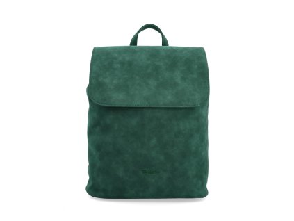 Dámský městský batoh s klopou z eko kůže Tangerin 1100 TZE - tmavě zelený
