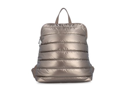 Dámský prošívaný batoh z nylonu Carmelo 4384 BR - bronzový