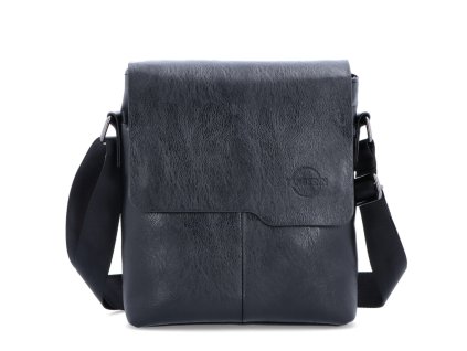 Pánská crossbody taška s klopu z eko kůže Tangerin 2325 C - černá